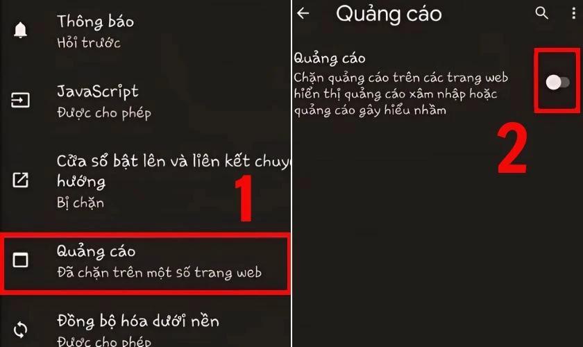 Tắt quảng cáo hiện liên tục trên Google Chrome