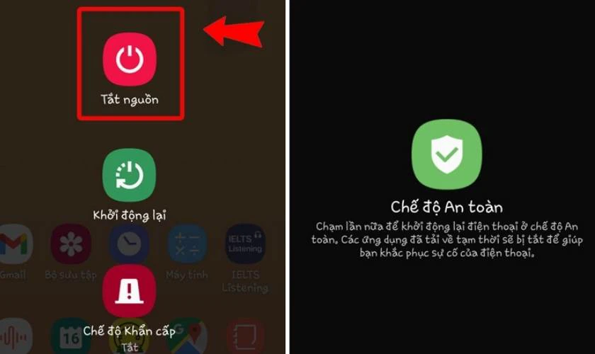 Bật chế độ an toàn Safe Mode khi điện thoại bị nhiễm virus quảng cáo