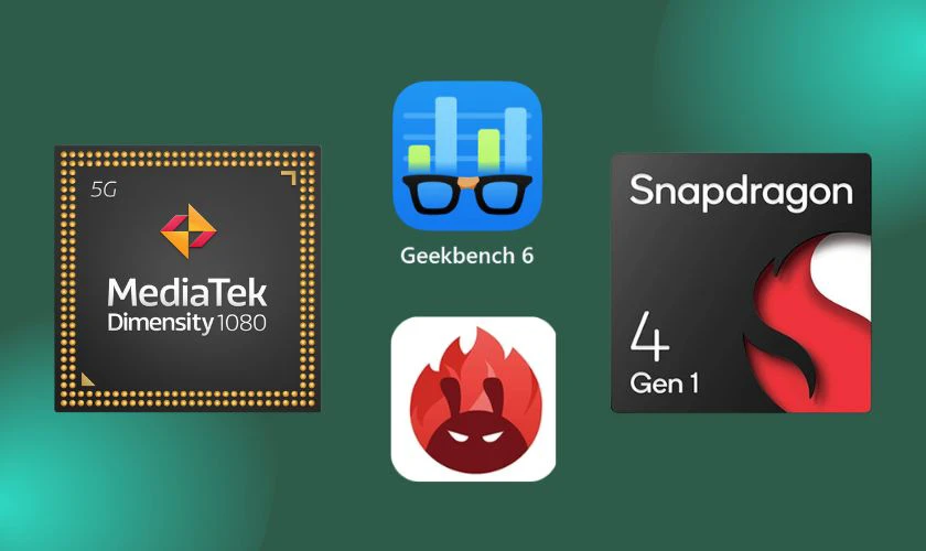 Điểm Benchmark và GeekBench của chip Dimensity 1080 vs chip Snapdragon 4 Gen 1 