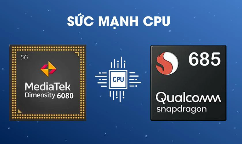 So sánh sức mạnh CPU giữa chip Dimensity 6080 và chip Snapdragon 685