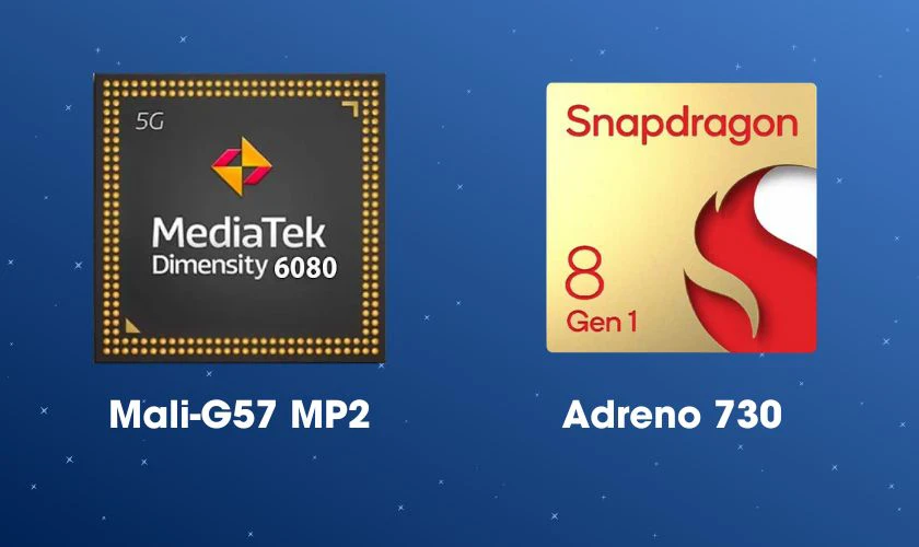 Hiệu năng GPU của chip Dimensity 6080 và chip Qualcomm Snapdragon 8 Gen 1 có sự khác biệt không?