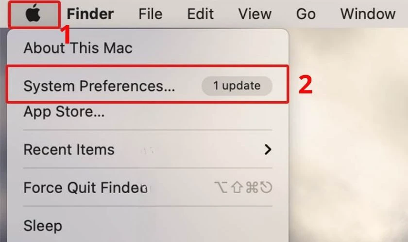 Chọn System Preferences…
