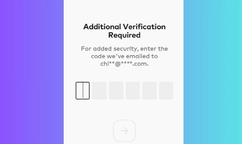 Nhập mã xác nhận được gửi đến email đăng ký game của bạn