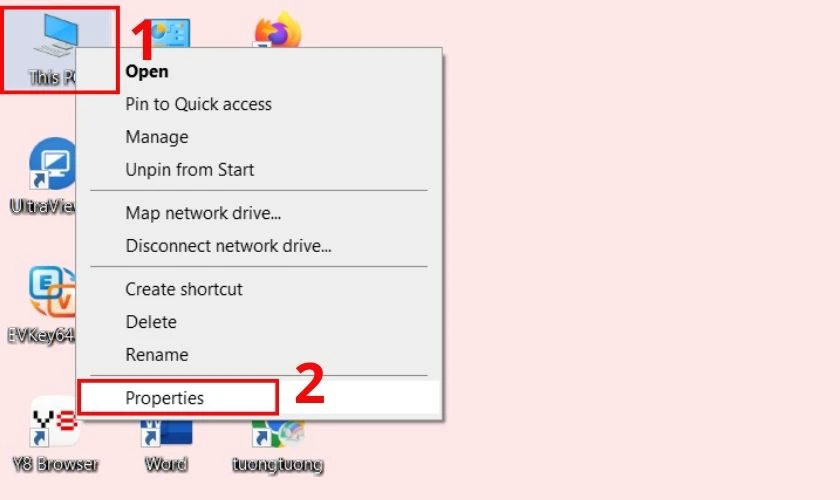 Nhấp chuột phải vào This PC, sau đó bạn chọn Properties