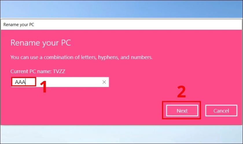 Đổi tên máy tính Win 10 bằng Settings