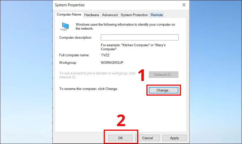 Nhấn Advanced system settings