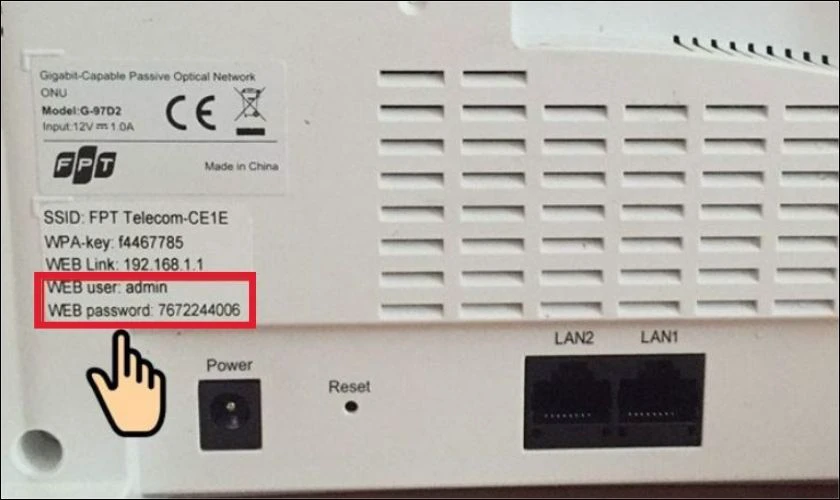 Kiểm tra thông tin Admin trên modem Wifi