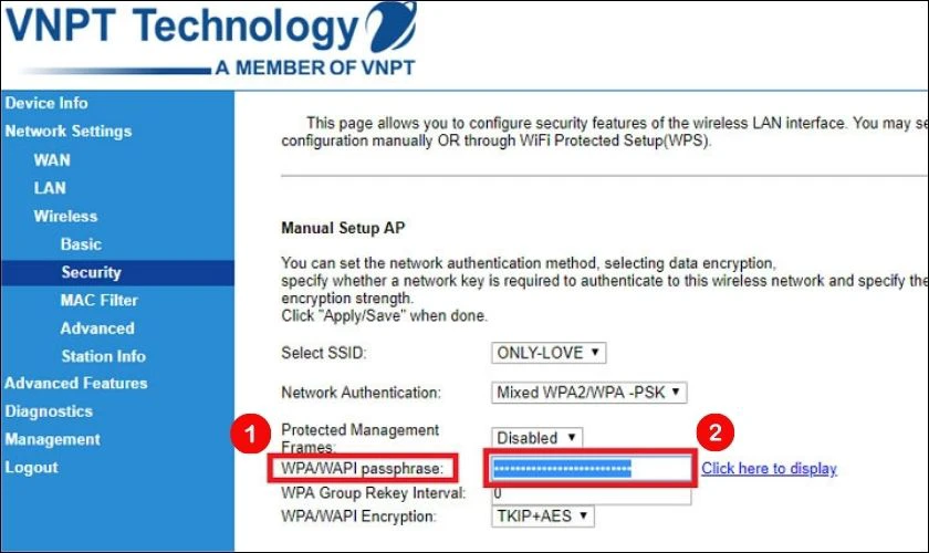 Lần lượt click chọn vào các mục như hình dưới