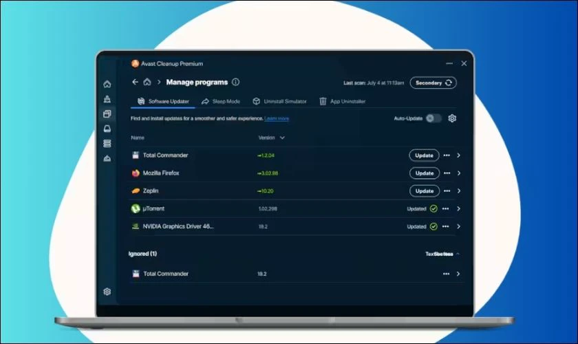 Avast Cleanup app dọn rác máy tính