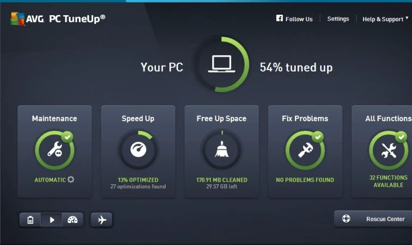 AVG PC TuneUp app dọn rác máy tính