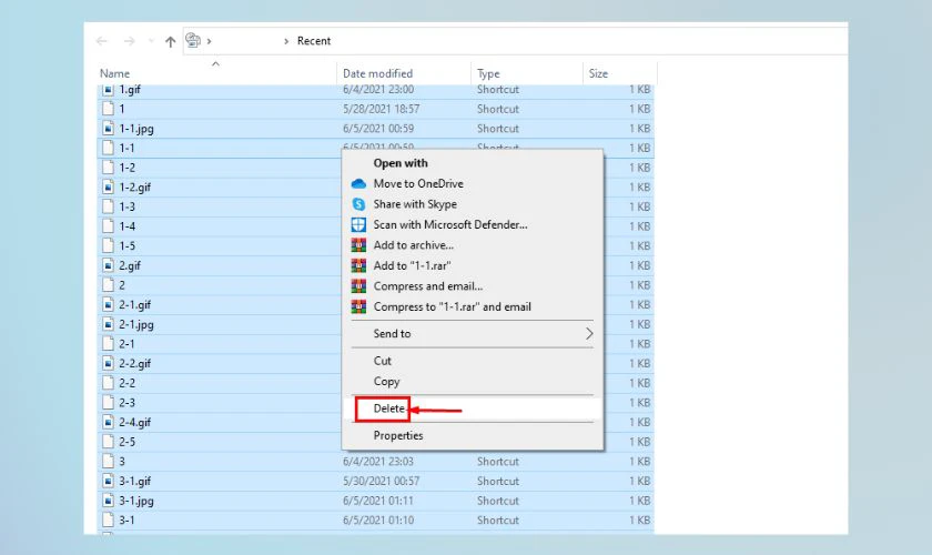 Nhấn Windows + R, gõ Prefetch và nhấn OK