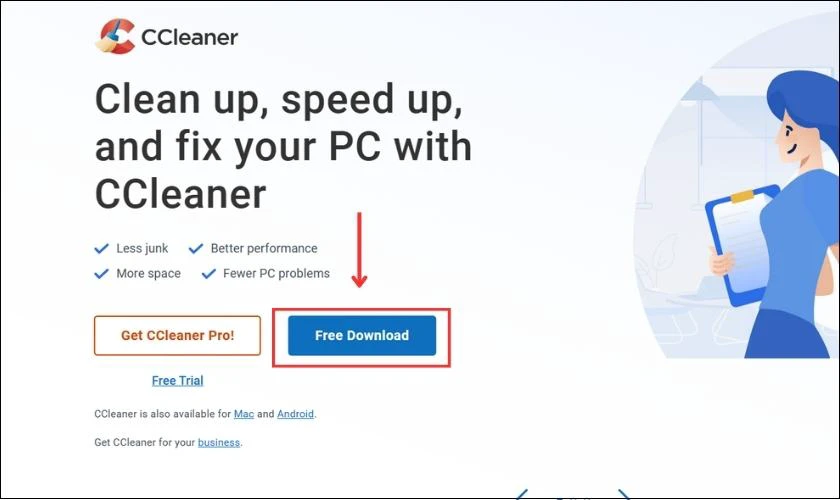 Phần mềm dọn rác trên Win 11 CCleaner