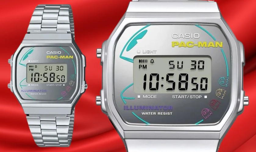 CASIO Pacman 36.3 mm Unisex A168WEPC-7ADR - Đồng hồ cho học sinh nam