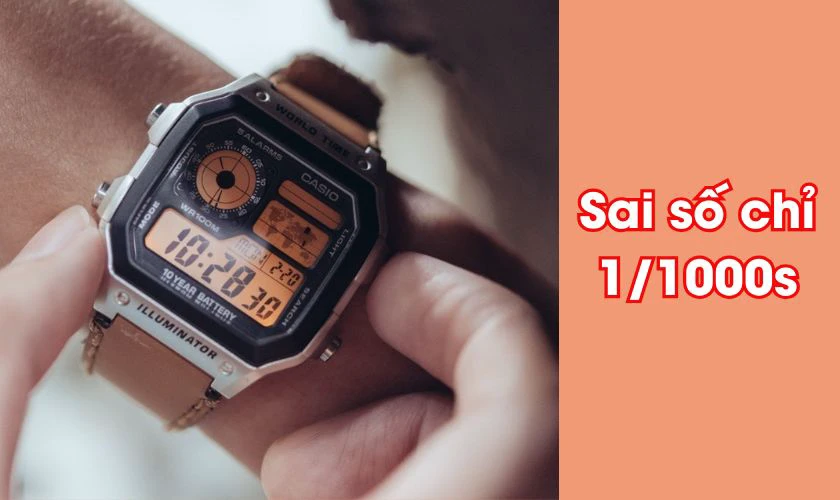Đồng hồ pin quartz của Casio sai số tối đa ±20 giây mỗi tháng