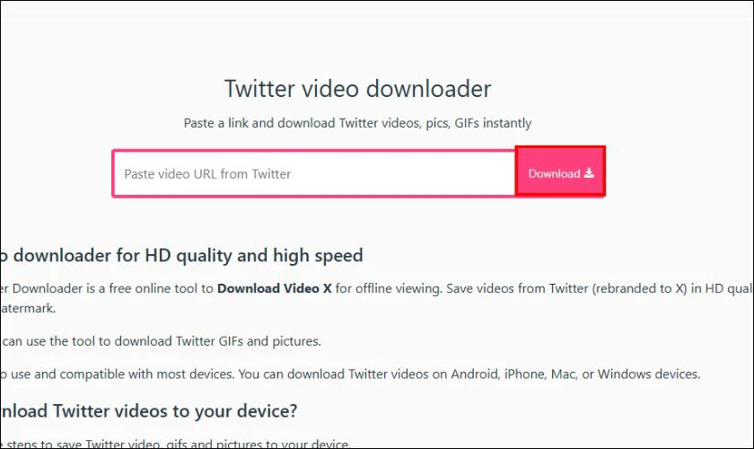 Tải videp Twitter online với Snapsave