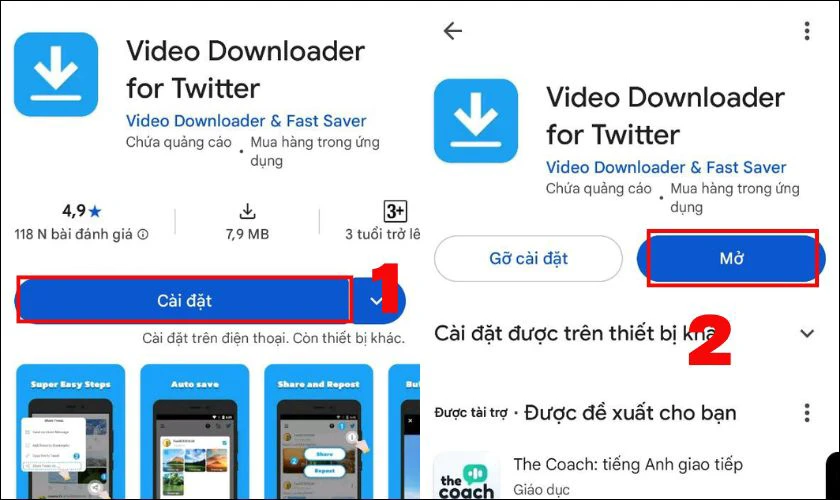 Download video từ Twitter bằng app Video Downloader for Twitter