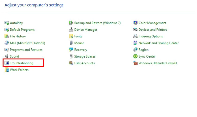 Dùng Windows Troubleshooting để fix lỗi
