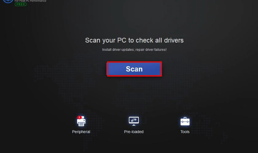 Tại giao diện chính, bạn nhấn vào nút Scan
