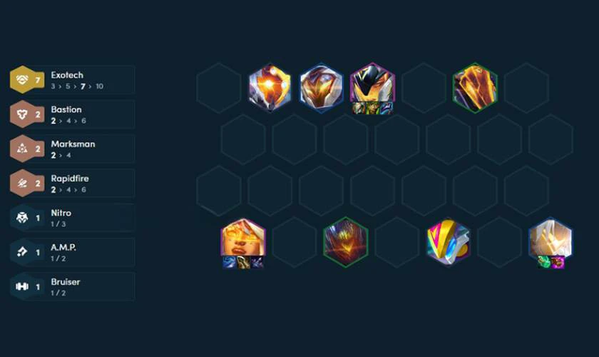 Cách chơi đội hình Công Nghệ Cao DTCL - Cuối game