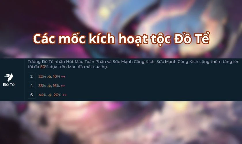 Các mốc kích hoạt tộc Đồ Tể