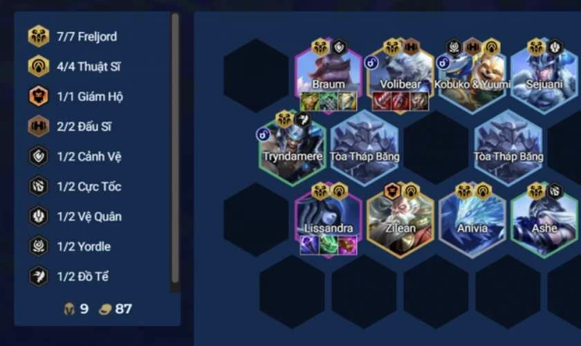 Cách chơi đội hình Freljord DTCL mùa 16 - Cuối game