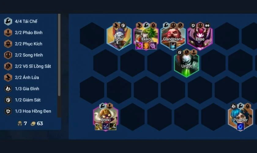 Cách chơi đội hình DTCL Tái Chế