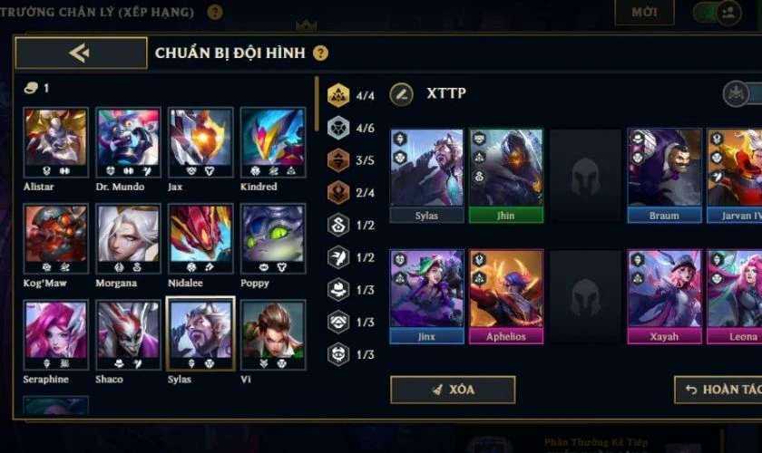 Kinh nghiệm chơi đội hình leo top dễ dàng