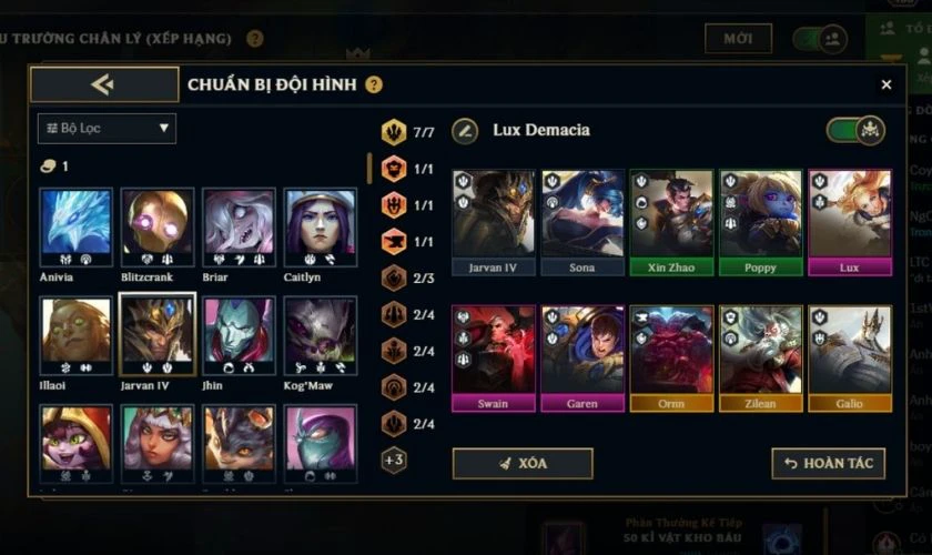 Điểm mạnh đội hình Demacia