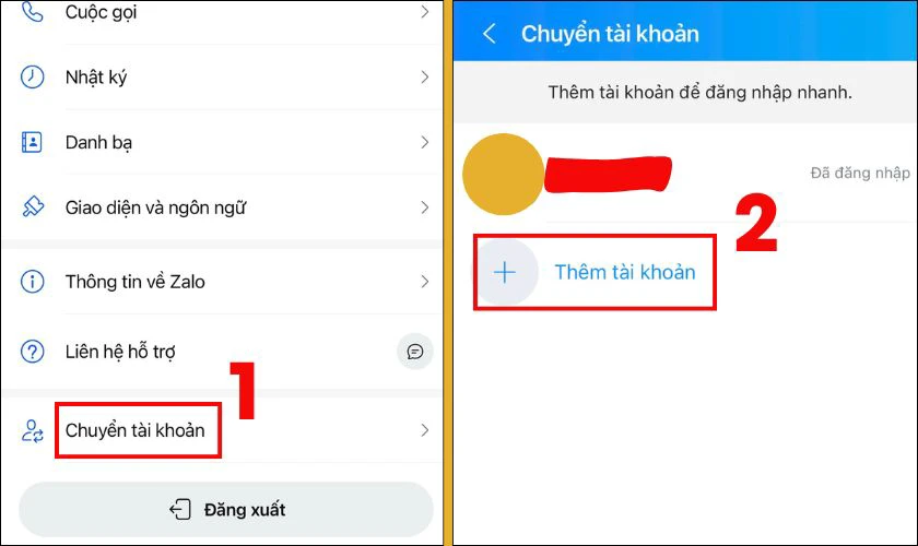 Dùng 2 Zalo trên iPhone bằng tính năng chuyển đổi