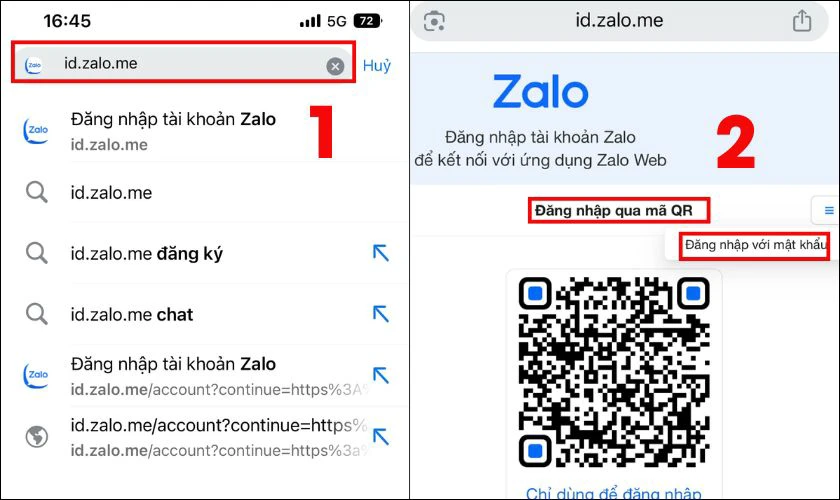 Dùng 2 Zalo trên iPhone bằng Google Chrome