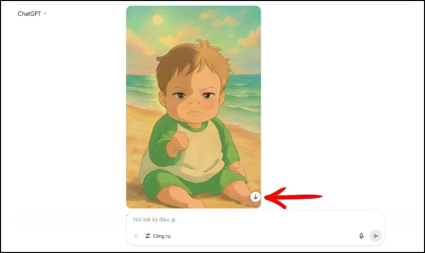 Đợi hệ thống trả kết quả v&agrave; lưu ảnh Ghibli của bạn