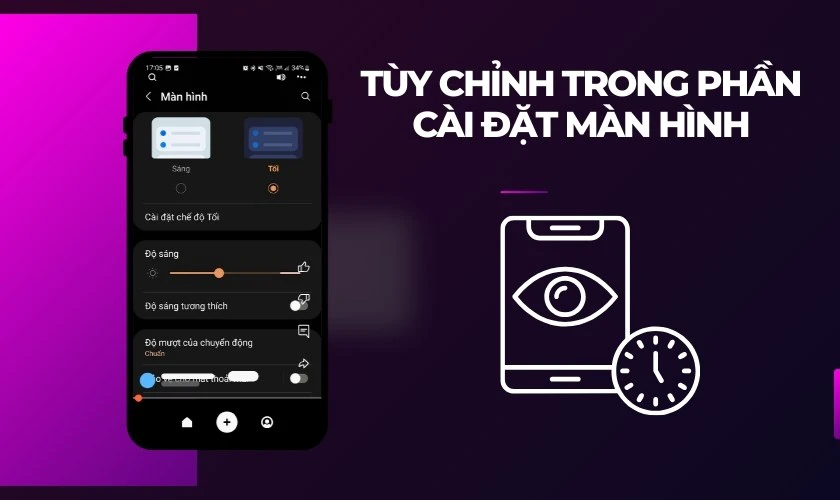 Tùy chỉnh trong phần cài đặt Màn hình
