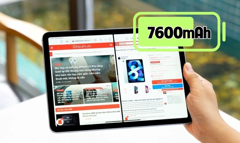 Dung lượng pin iPad Air 4 là bao nhiêu?