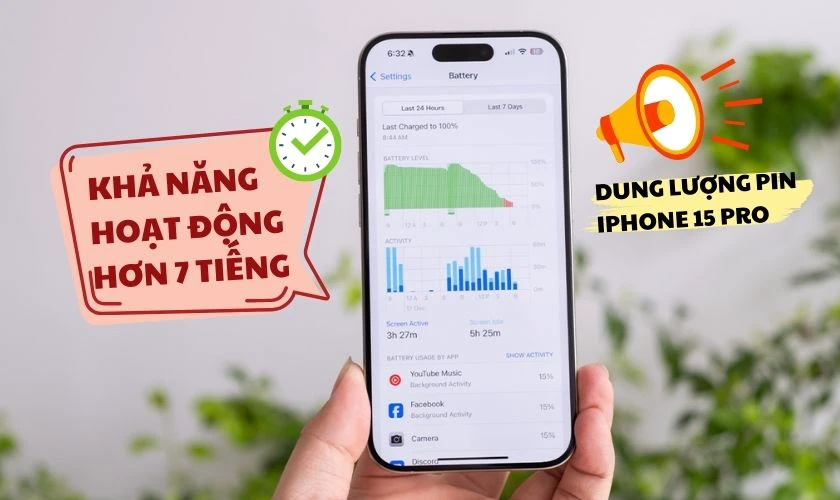 Đánh giá chân thực về dung lượng pin iPhone 15 Pro