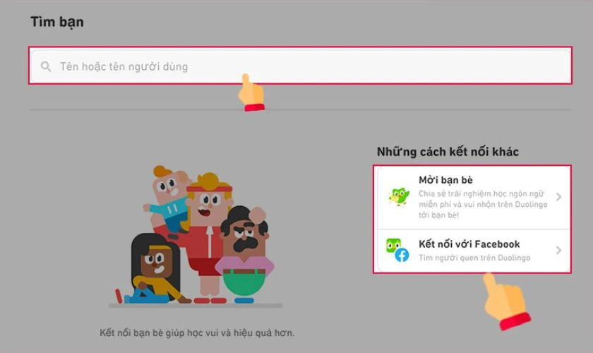 Tại thanh công cụ tìm kiếm, bạn hãy nhập tên người dùng mà bạn muốn kết bạn