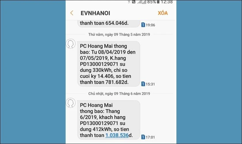 Tìm qua SMS hay email từ công ty cấp nước