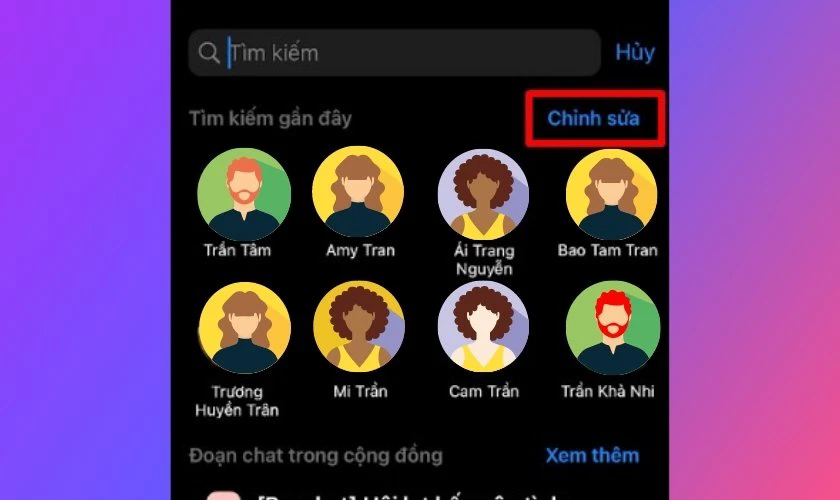 Nhấn vào Chỉnh sửa