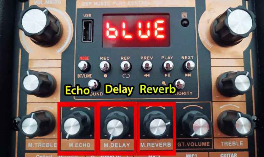 Điều chỉnh Delay và Decay time để kiểm soát echo trong loa