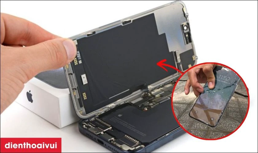Nguyên nhân màn hình điện thoại iPhone 16 Plus bị hư cổ cáp