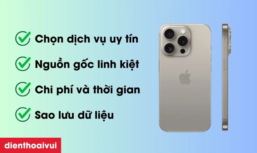 Các lưu ý trước khi ép kính iPhone 15 Pro