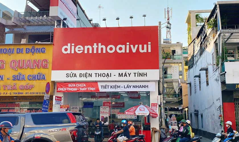 Hình 1: Cửa hàng thay ép kính iPhone Điện Thoại Vui chi nhánh Bình Tân