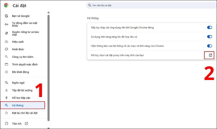 Cách sửa lỗi lỗi ERR_CONNECTION_REFUSED - Kiểm ra cài đặt Proxy