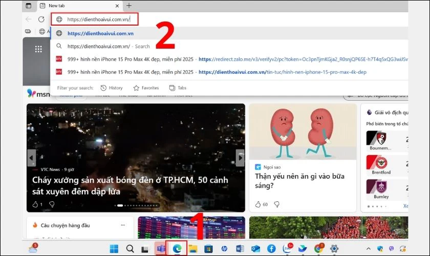 Mở một trình duyệt khác và dán đường link lên thanh tìm kiếm