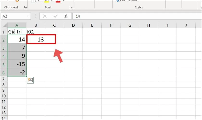 Cách tính giá trị tuyệt đối của 1 hàm trong Excel 