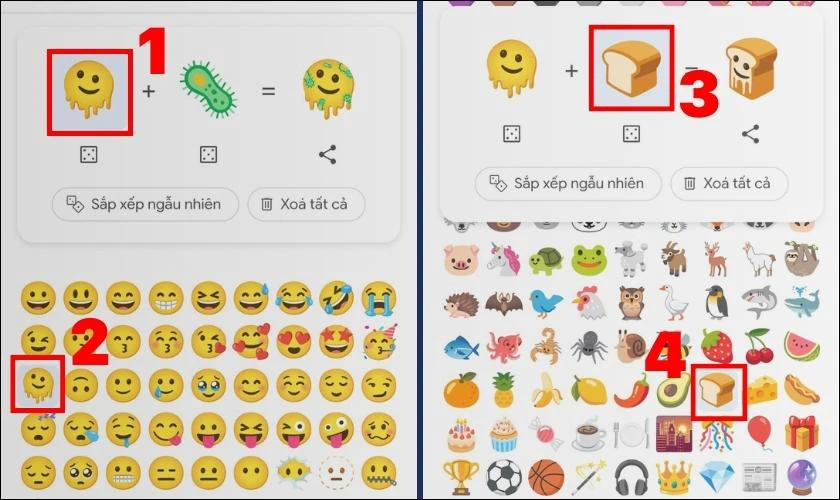 Nhấn vào icon đầu tiên và chọn một icon khác thay thế