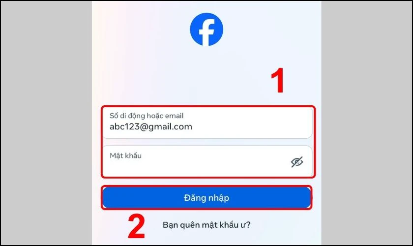 Đăng nhập vào App Facebook một cách dễ dàng