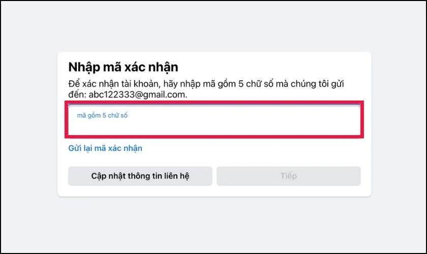 Xác minh thông tin tài khoản qua số điện thoại hoặc email