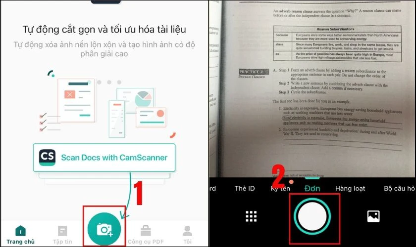 Sử dụng ứng dụng CamScanner