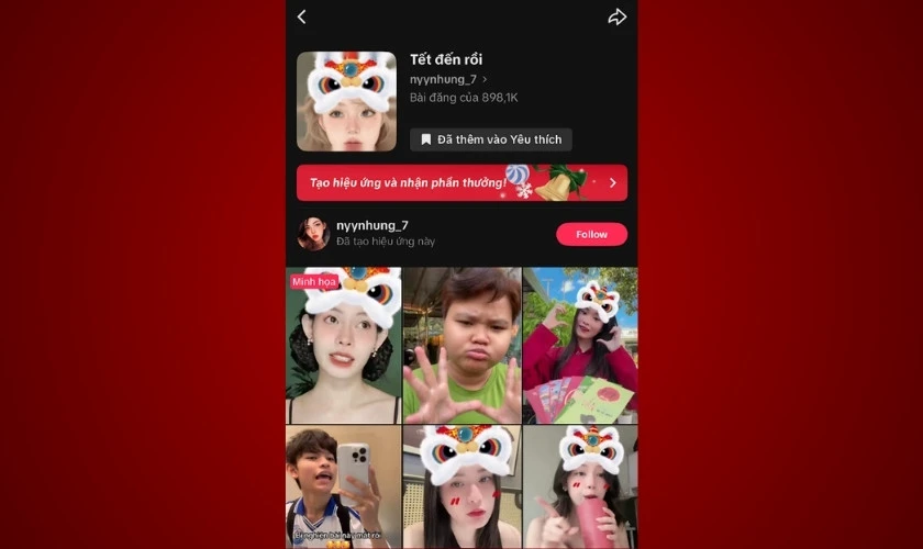 Filter Tết 2026 trên Tiktok được sử dụng nhiều nhất