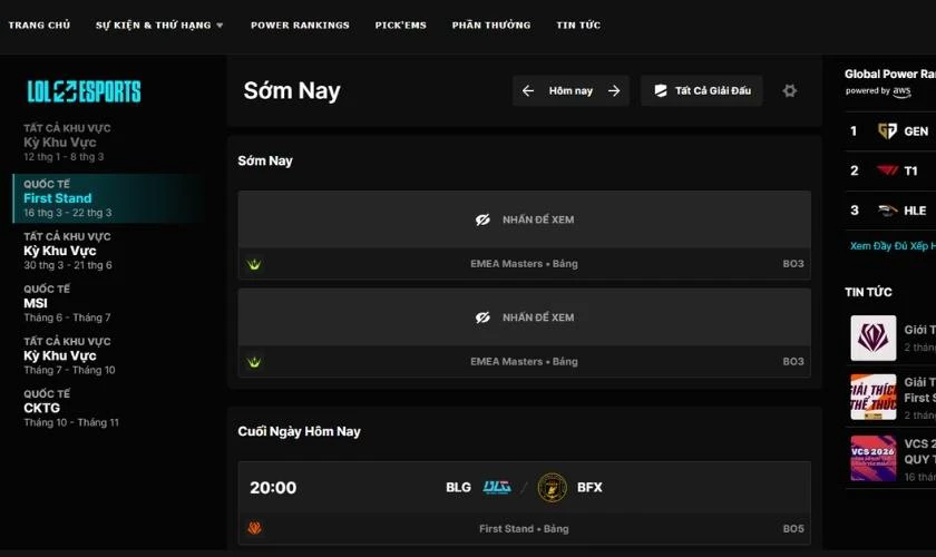 Xem First Stand 2026 ở đâu?